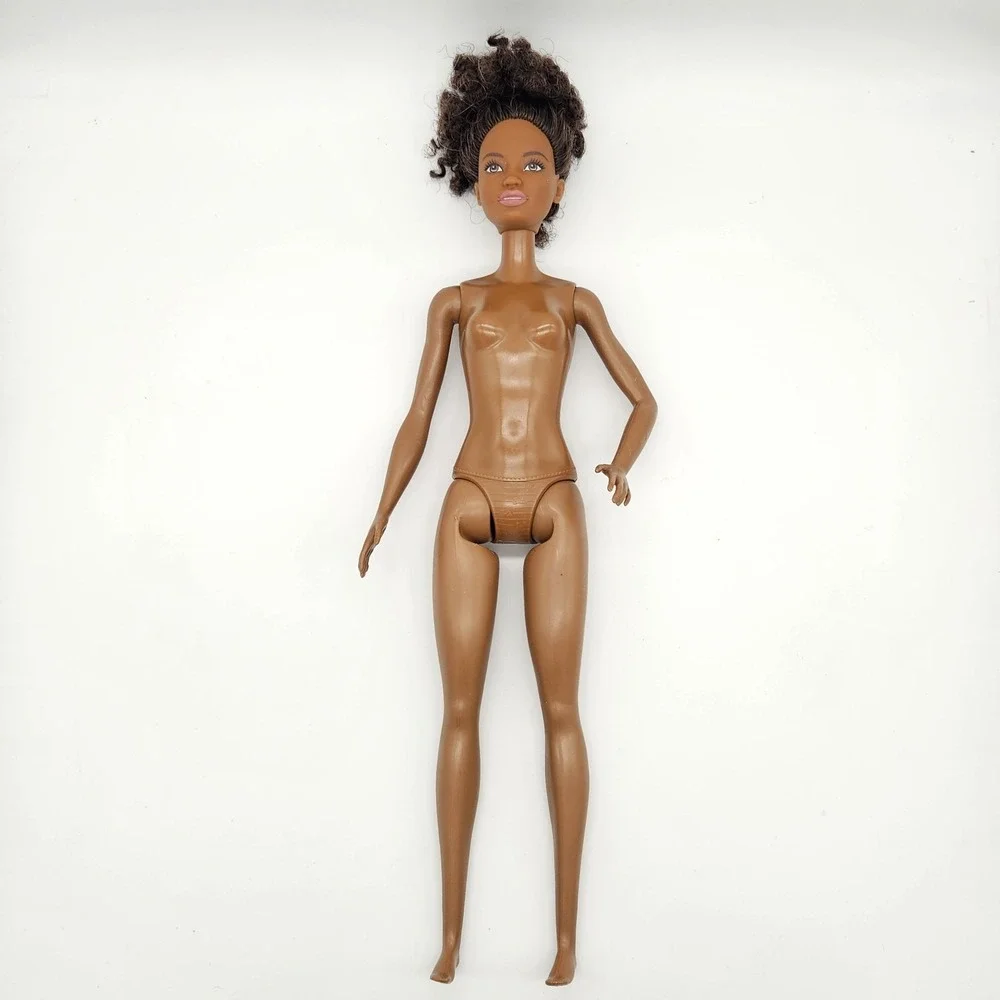 Barbie Fashionista Doll Dark Brown Curly Hair Afro Textured Brunette Body Mattel